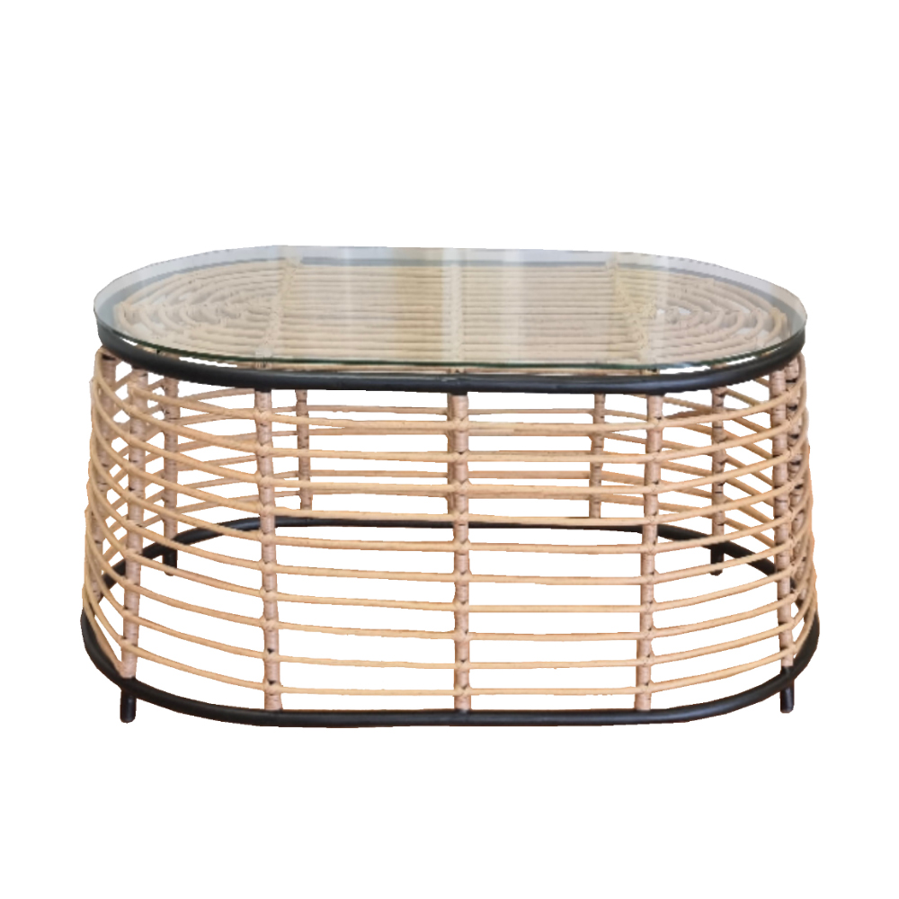 LIBERTA LOOM COFFEE TABLE ΦΥΣΙΚΟ ΜΑΥΡΟ 95x55x45