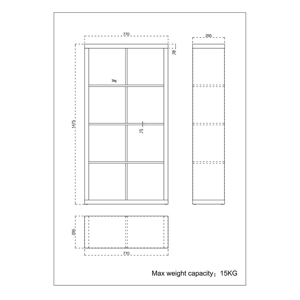 LIBERTA KIVOS 77 ΒΙΒΛΙΟΘΗΚΗ SONOMA 77x29,5xH147,5cm