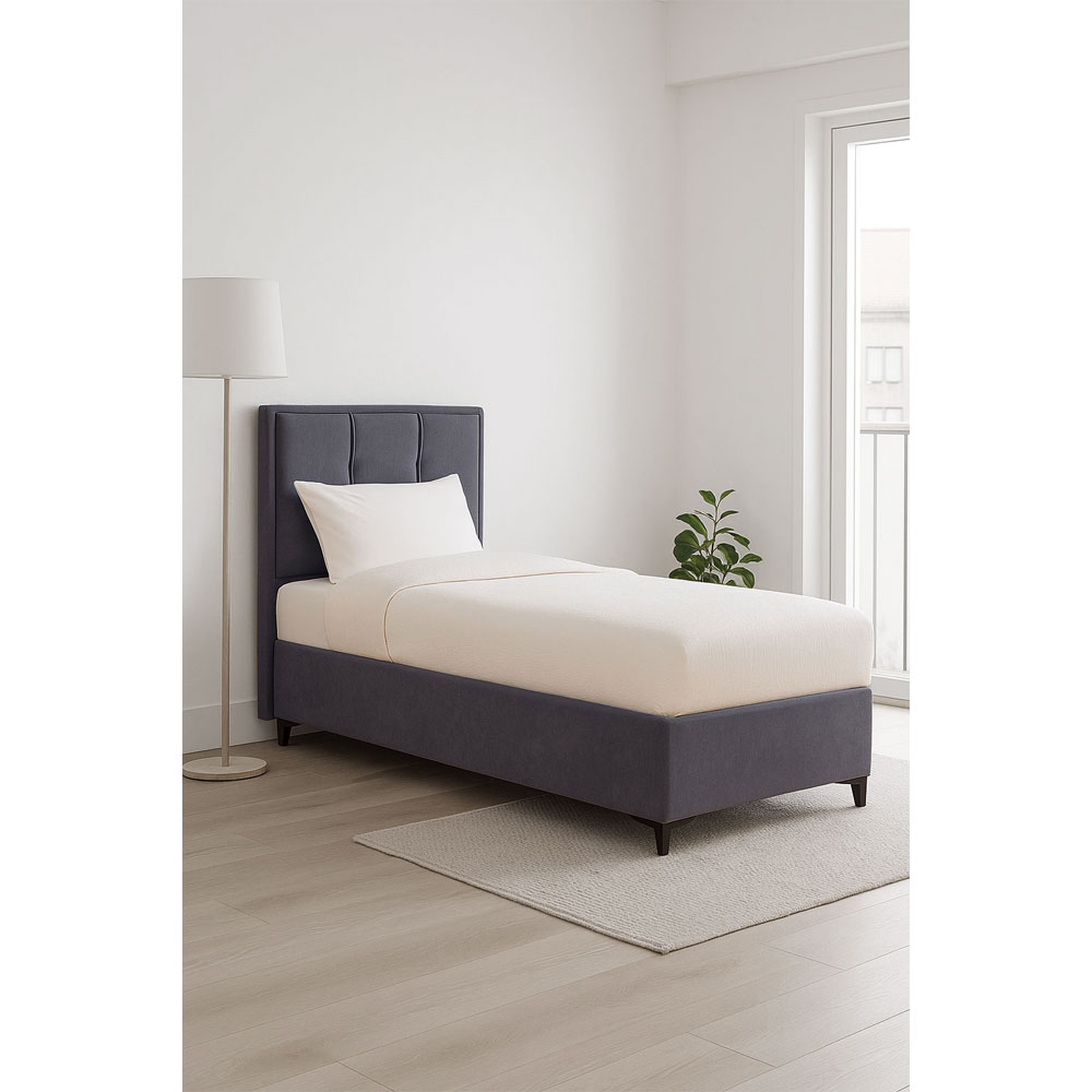 LIBERTA PIANO ΚΡΕΒΑΤΙ ΜΕ ΑΠΟΘΗΚ. ΧΩΡΟ (ΓΙΑ ΣΤΡΩΜΑ 90x200cm) ΓΚΡΙ 07-780 207x97x115