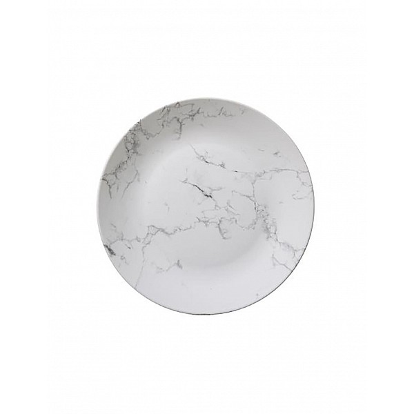 Πιάτο κεραμικό geom. marble λευκό Φ27