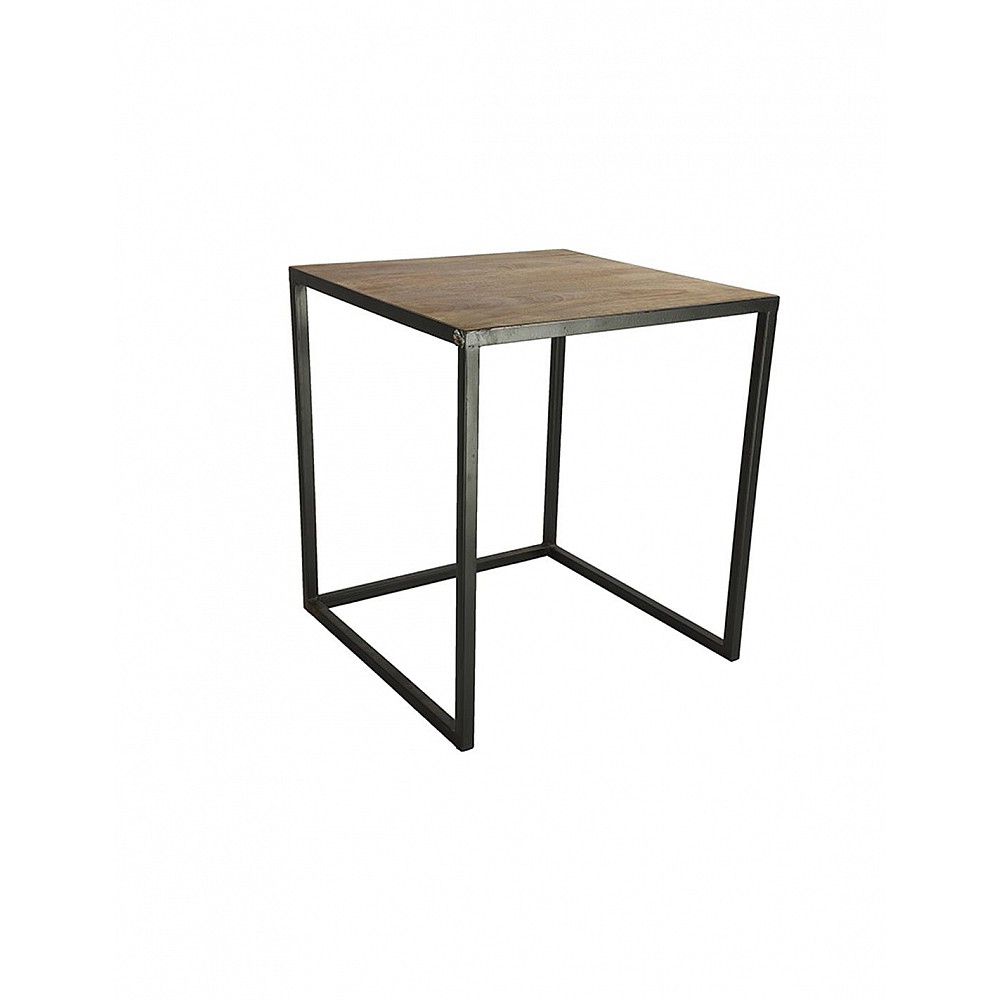 Τραπέζι ξύλινο με μεταλλικό πόδια 51x51x57