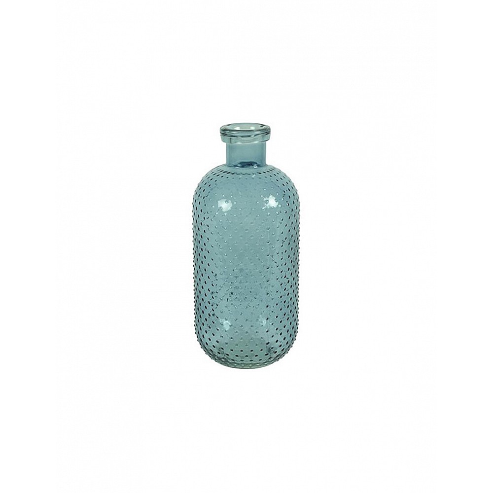 Βάζο μπουκάλι γυάλινο γυάλινο  τυρκουαζ 11x24,5