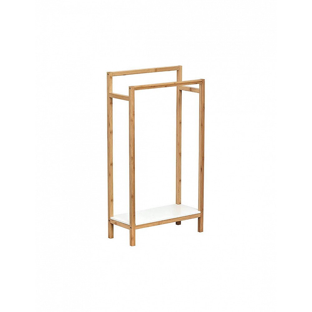 Κρεμάστρα διπλή για πετσέτες μπάνιου bamboo 46x20x83