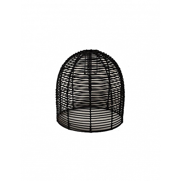 Φωτιστικό καπέλο οροφής rattan μαύρο 34x34,5