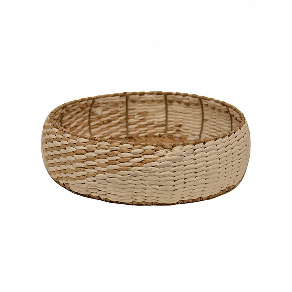 Καλάθι δίσκος ψάθινο white rush Φ35x11 Καλάθι δίσκος ψάθινο white rush Φ35x11