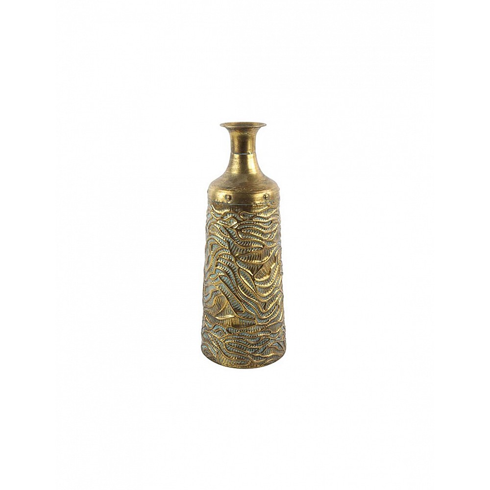 Βάζο μπουκάλι γυάλινο μεταλλικό Gladis χρυσό 21x54,5