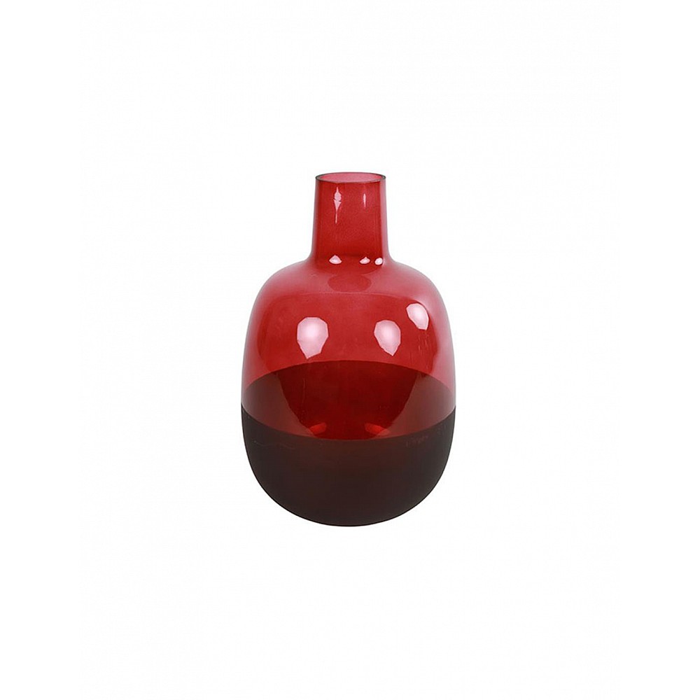Βάζο μπουκάλι γυάλινο γυάλινο Claudia κόκκινο 20x32,5