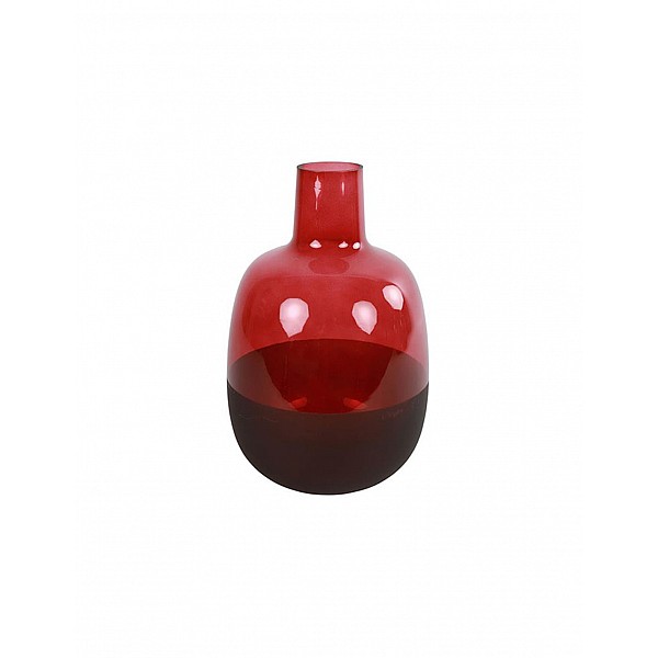 Βάζο μπουκάλι γυάλινο γυάλινο Claudia κόκκινο 20x32,5