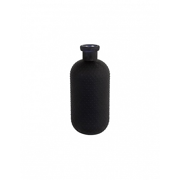 Βάζο μπουκάλι γυάλινο γυάλινο μαύρο 15x35