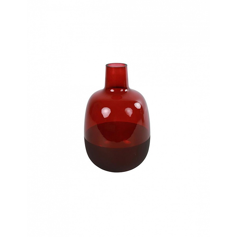Βάζο μπουκάλι γυάλινο γυάλινο Claudia κόκκινο 16x25
