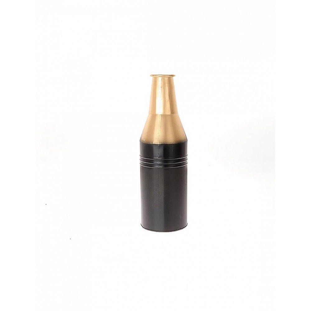 Βάζο μπουκάλι γυάλινο μεταλλικό μαύρο με χρυσό rim 16,8X67,2