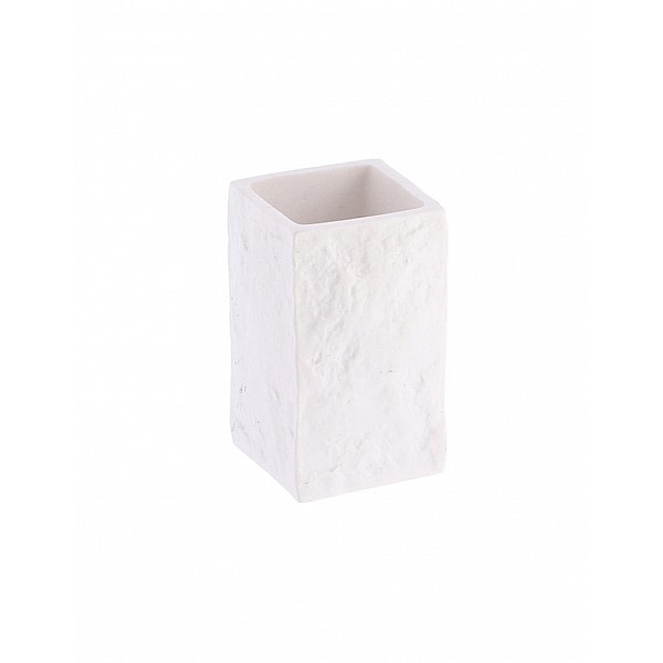 Ποτήρι μπάνιου polyresin τετράγωνο λευκό