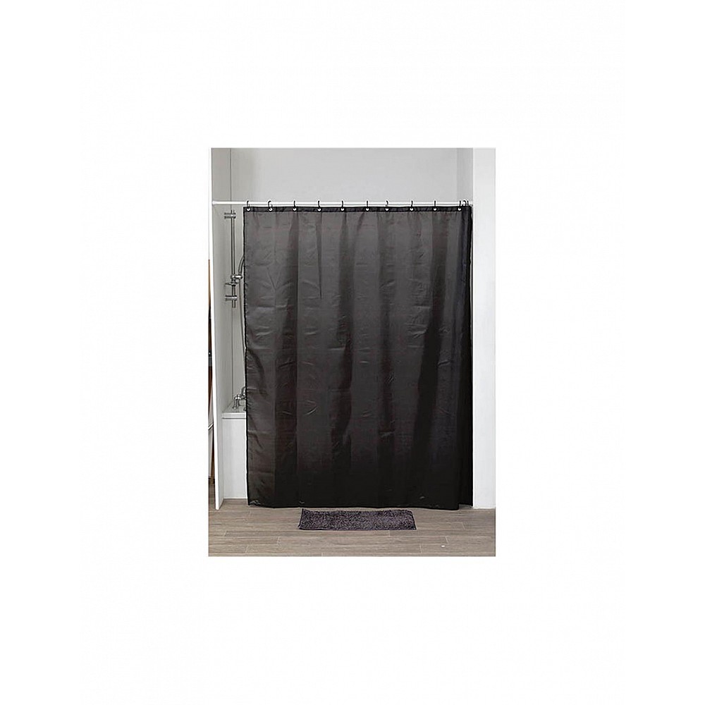 Κουρτίνα μπάνιου polyester BLACK 180x200