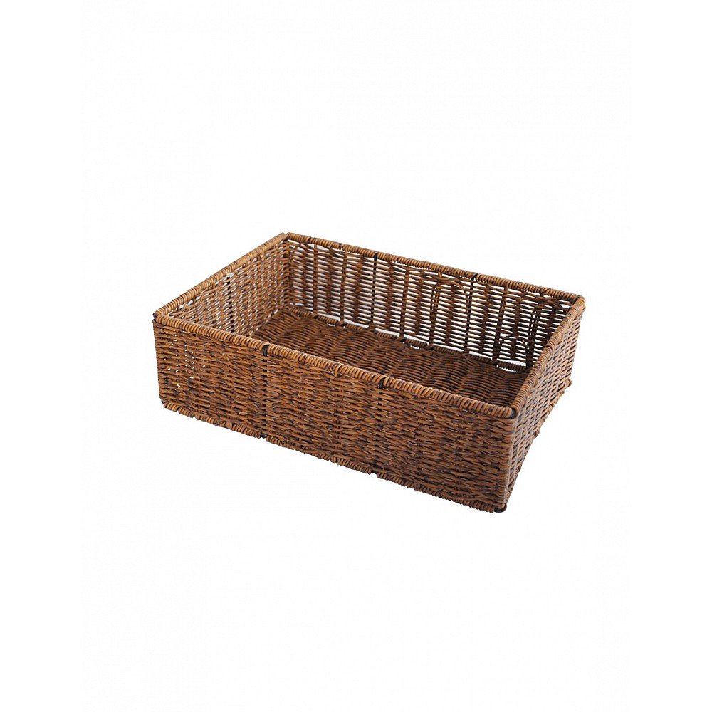 Καλάθι τεχνητό rattan καφε 30,5x20,5x9,5CM