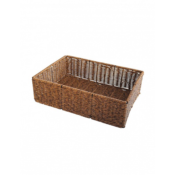 Καλάθι τεχνητό rattan καφε 35,5x25,5x10,5CM