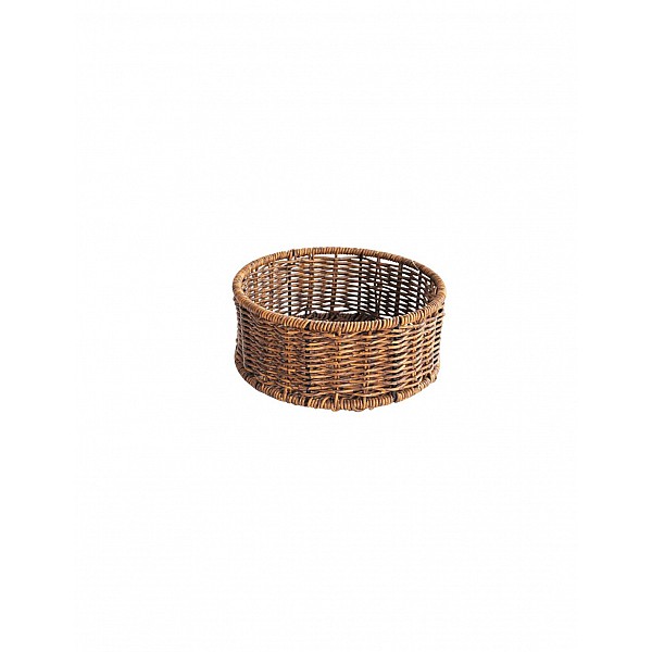 Καλάθι τεχνητό rattan καφε Φ20x8,5CM