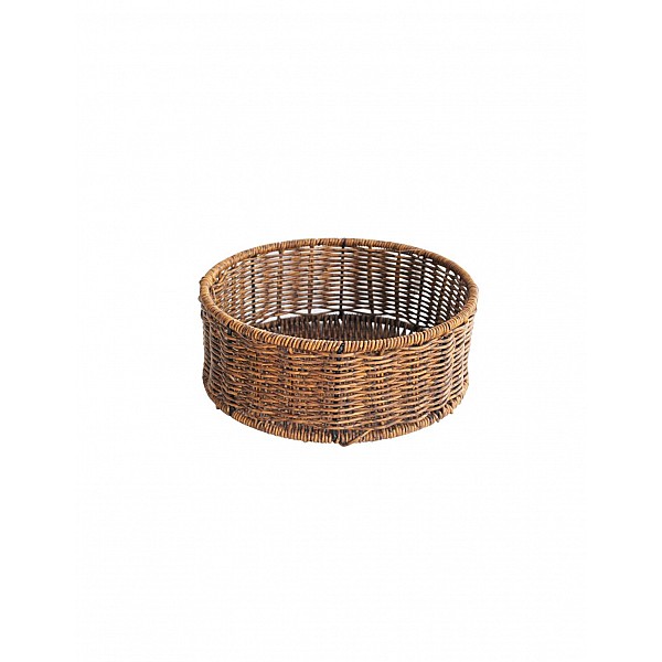 Καλάθι τεχνητό rattan καφε Φ25x9,5CM