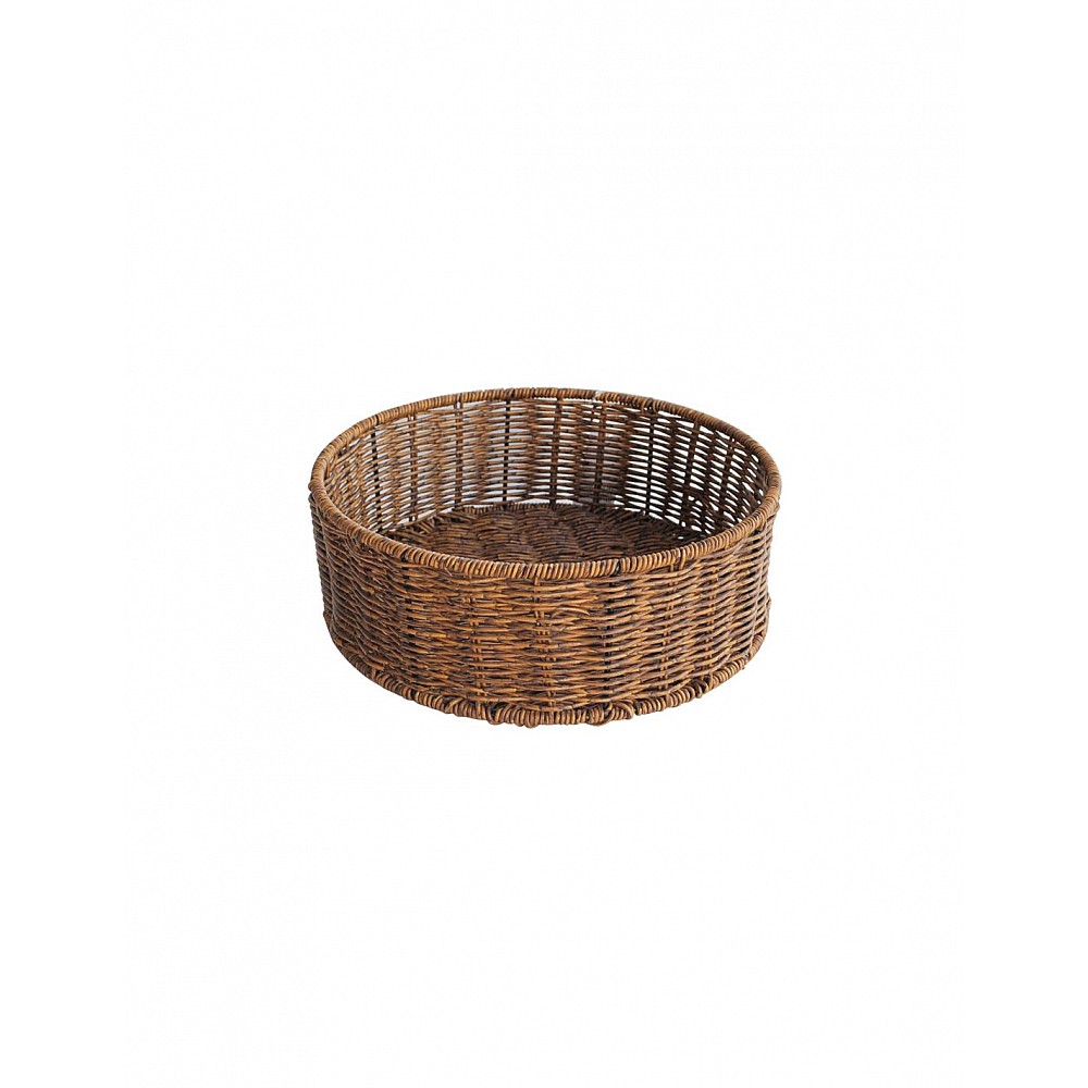 Καλάθι τεχνητό rattan καφε Φ30x10,5CM