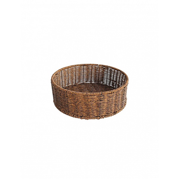 Καλάθι τεχνητό rattan καφε Φ30x10,5CM