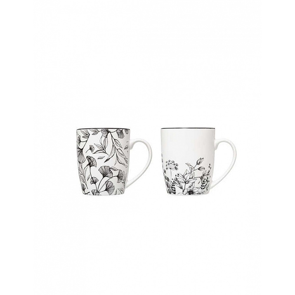 Κούπα FLORAL new bone china μαύρο-άσπρο 34 CL