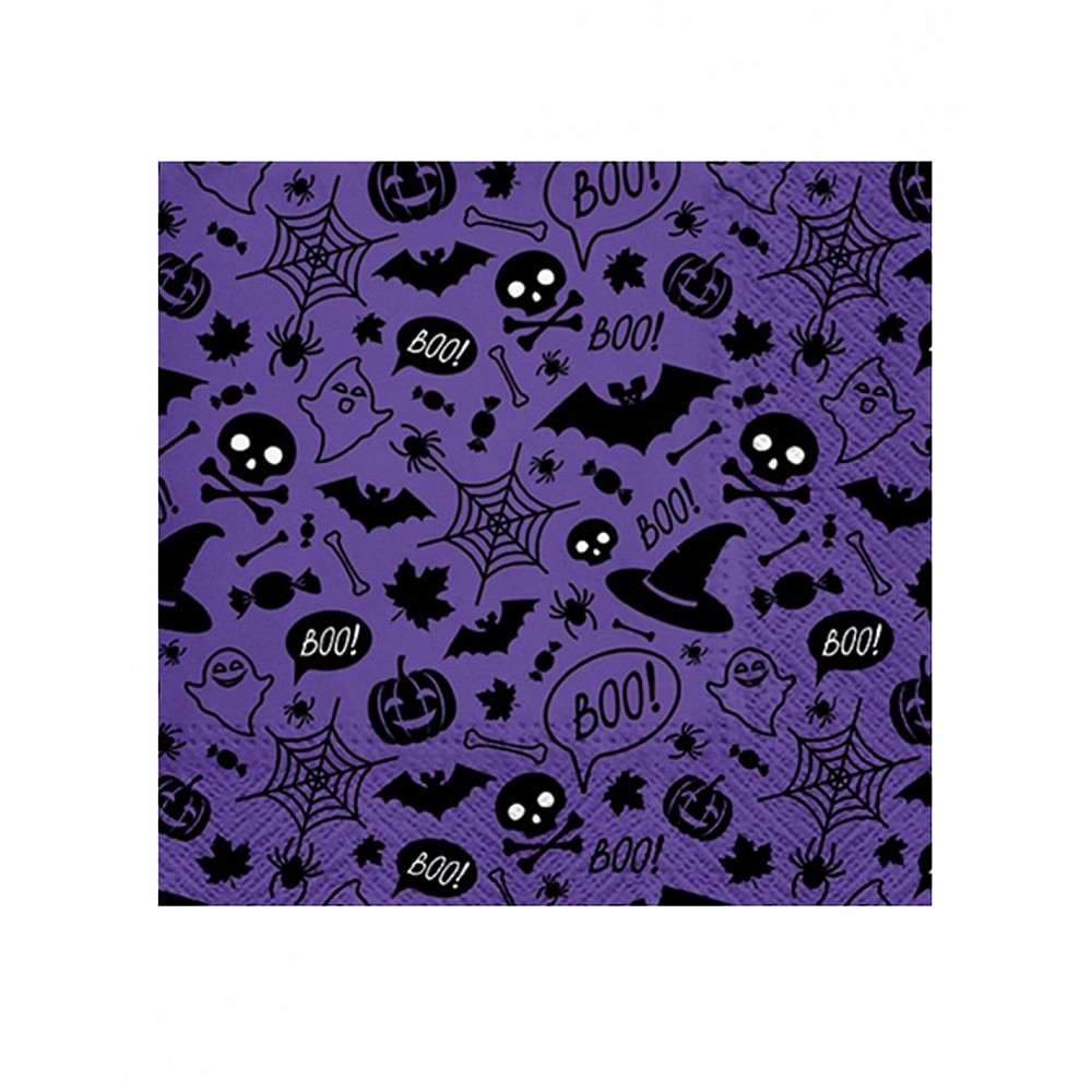 xαρτοπετσέτες 3φυλλες  VIOLET HALLOWEEN  33x33 set20pcs