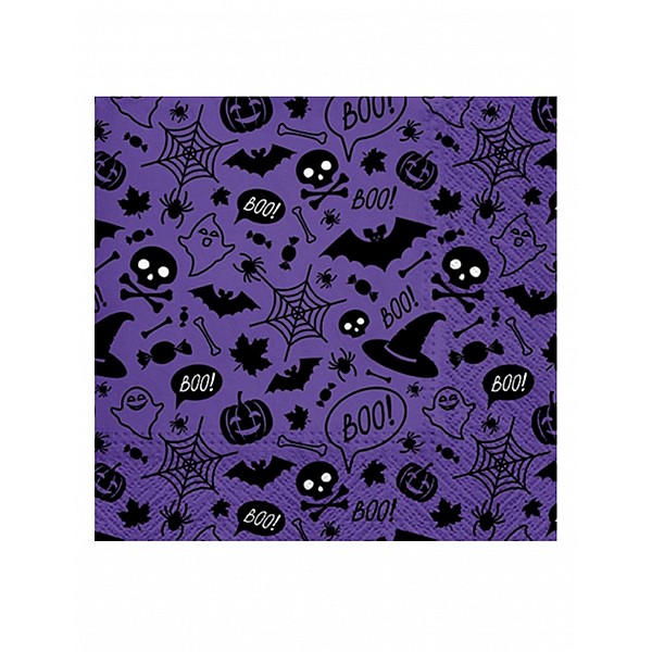 xαρτοπετσέτες 3φυλλες  VIOLET HALLOWEEN  33x33 set20pcs