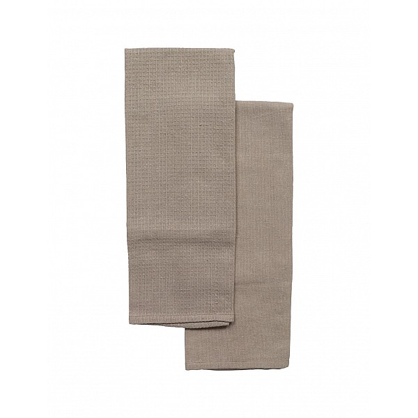 Πετσέτες κουζίνας βαμβακερό Taupe set2pcs 50x70cm