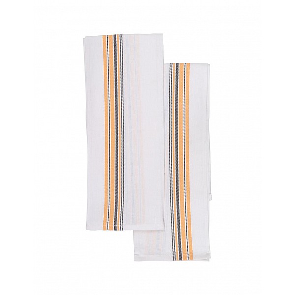 Πετσέτες κουζίνας βαμβακερό White-yellow set2pcs 50x70cm