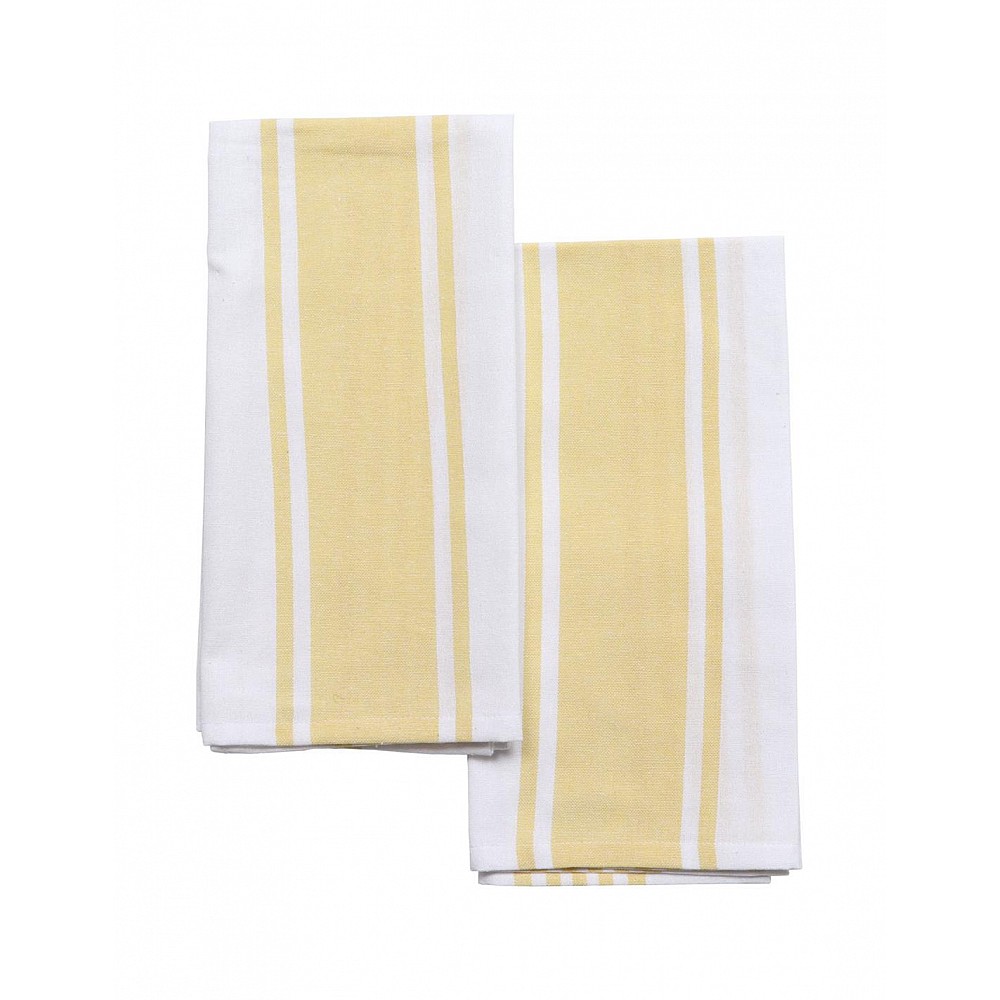 Πετσέτες κουζίνας βαμβακερό -polyest. White-yellow set2pcs 50x70cm