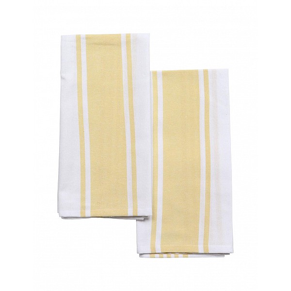 Πετσέτες κουζίνας βαμβακερό -polyest. White-yellow set2pcs 50x70cm