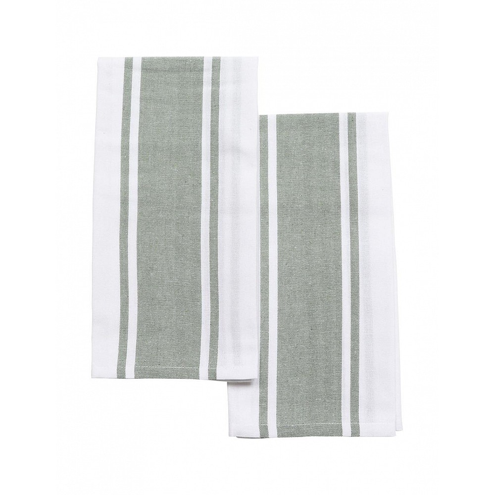 Πετσέτες κουζίνας βαμβακερό -polyest. White-green set2pcs 50x70cm