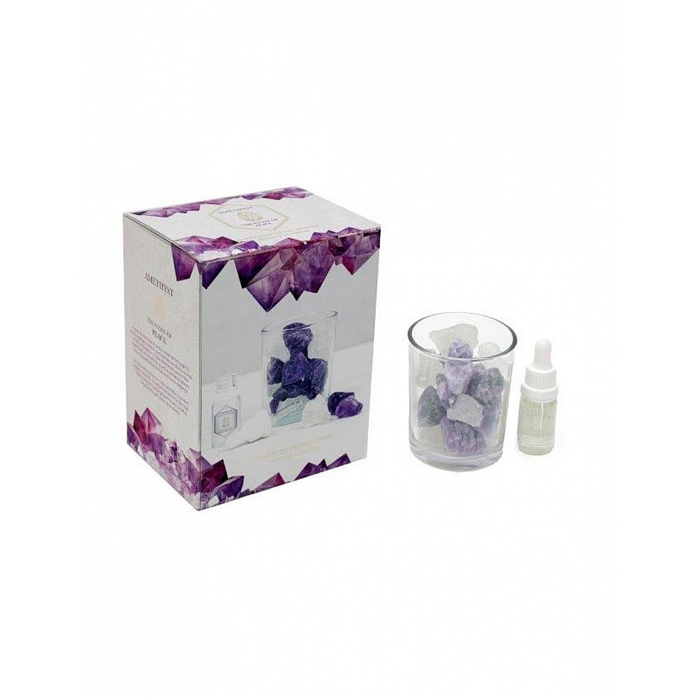 Κρύσταλλοι αρωματ. σε ποτήρι με λαδάκι amethyst 280gr