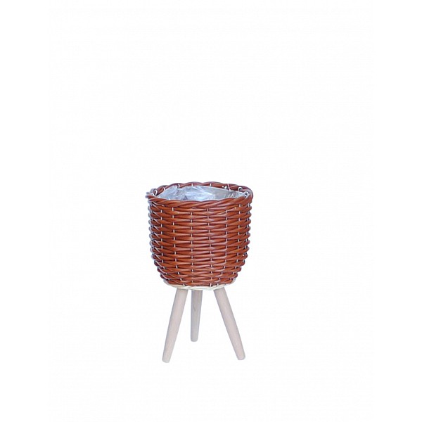 Κασπώ rattan καφέ σε τρίποδο 20x18/34