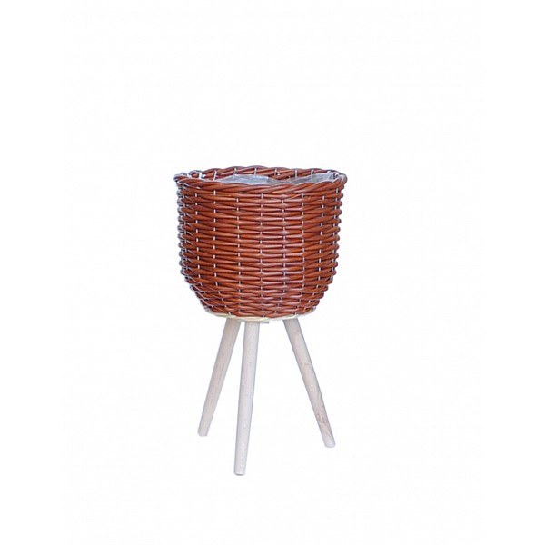 Κασπώ rattan καφέ σε τρίποδο 25x22/44