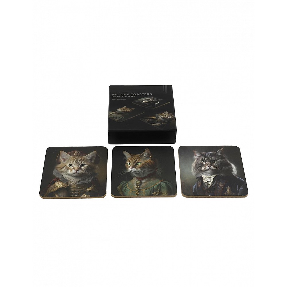 Σουβέρ  CAT HEAD  /set 6pcs 10x10cm