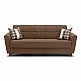 Καναπές - κρεβάτι Jason Megapap τριθέσιος υφασμάτινος με αποθηκευτικό χώρο σε σκούρο καφέ 216x85x91εκ.