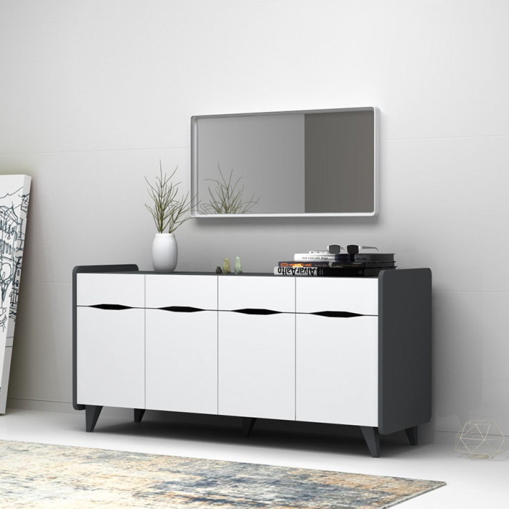 Μπουφές Sila Megapap χρώμα λευκό - γκρι 140x45x72εκ. Μπουφές Sila Megapap χρώμα λευκό - γκρι 140x45x72εκ.