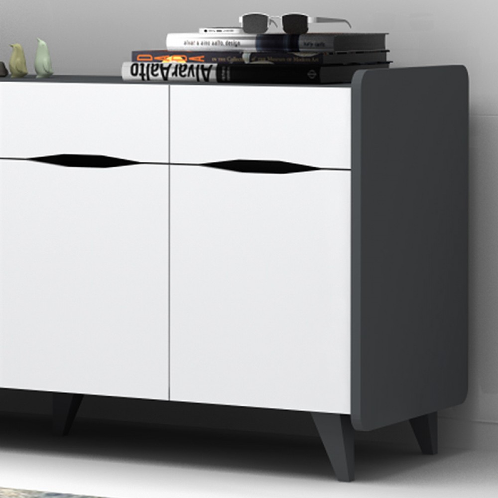 Μπουφές Sila Megapap χρώμα λευκό - γκρι 140x45x72εκ. Μπουφές Sila Megapap χρώμα λευκό - γκρι 140x45x72εκ.