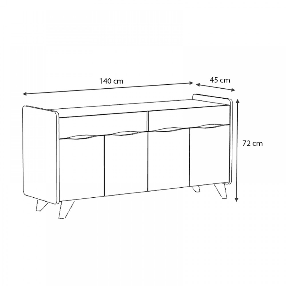 Μπουφές Sila Megapap χρώμα λευκό - γκρι 140x45x72εκ. Μπουφές Sila Megapap χρώμα λευκό - γκρι 140x45x72εκ.
