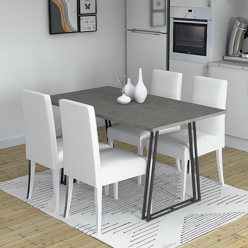 Τραπέζι Gable Megapap χρώμα γκρι σκυροδέματος 140x80x76εκ.