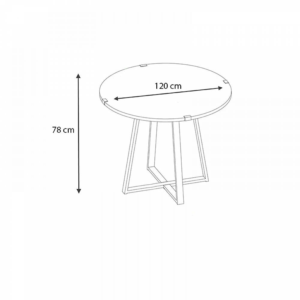 Τραπέζι Rubes Megapap χρώμα γκρι σκυροδέματος 120x120x78εκ. Τραπέζι Rubes Megapap χρώμα γκρι σκυροδέματος 120x120x78εκ.