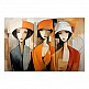 Πίνακας σε καμβά "Women in Orange" Megapap ψηφιακής εκτύπωσης 100x70x3εκ.