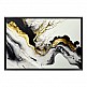 Πίνακας σε καμβά "Abstract Golden Wave" Megapap ψηφιακής εκτύπωσης με κορνίζα χρώμα μαύρο 140x100x3εκ.