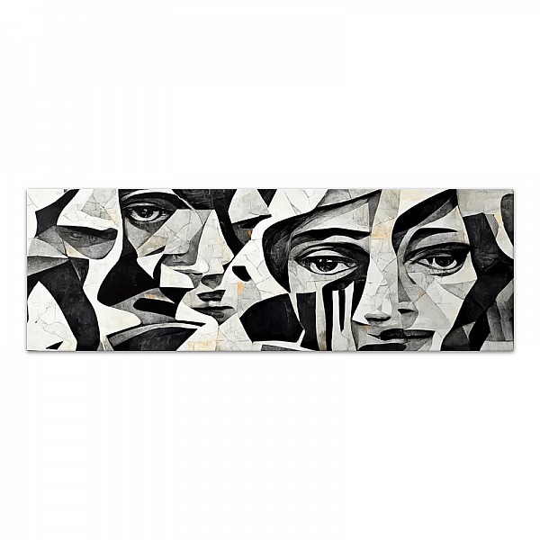 Πίνακας σε καμβά "Abstract Marble Faces" Megapap ψηφιακής εκτύπωσης 150x50x3εκ.