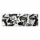 Πίνακας σε καμβά "Abstract Marble Faces" Megapap ψηφιακής εκτύπωσης 150x50x3εκ.