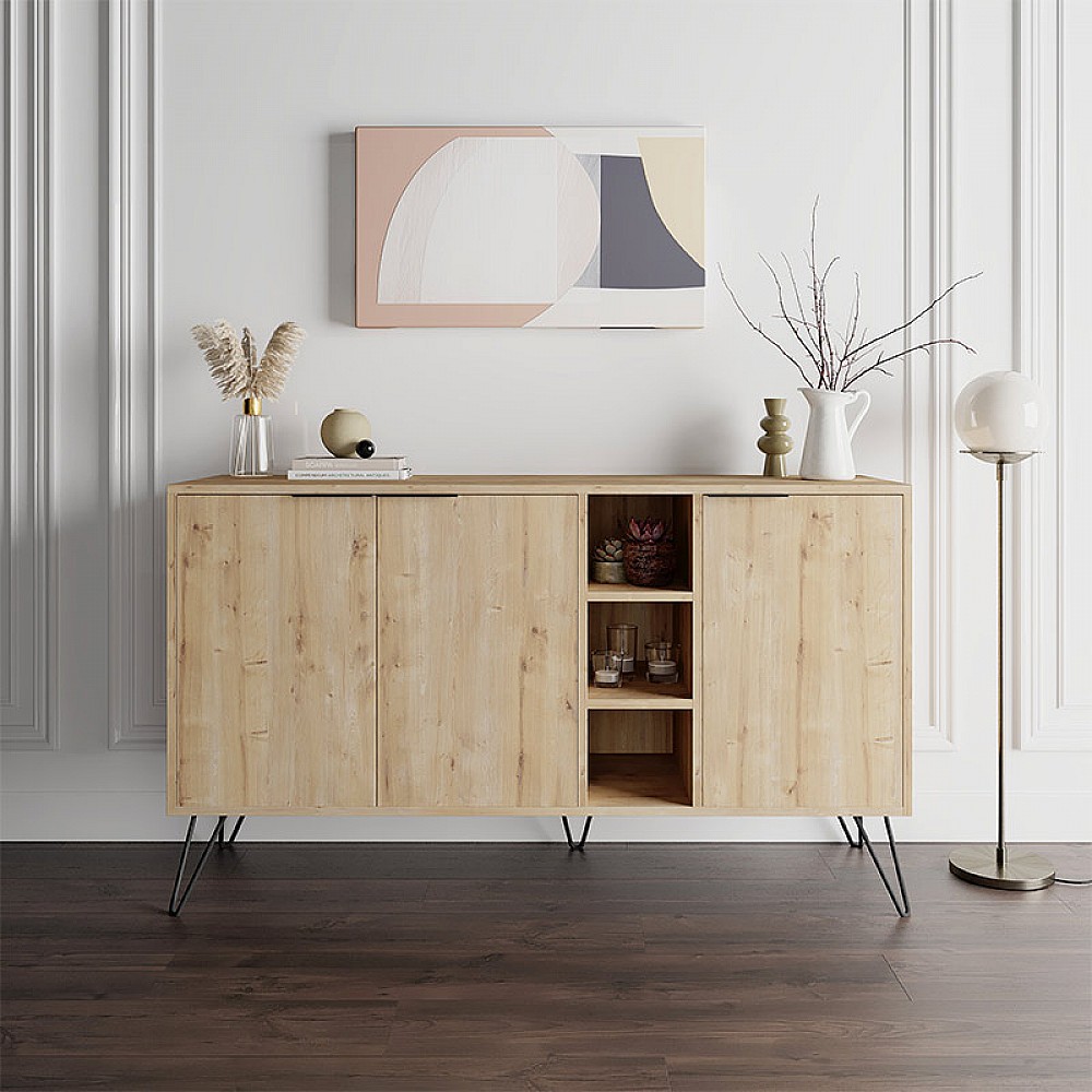 Μπουφές Clara Megapap χρώμα φυσικό οξιάς 142x35,6x83εκ. Μπουφές Clara Megapap χρώμα φυσικό οξιάς 142x35,6x83εκ.
