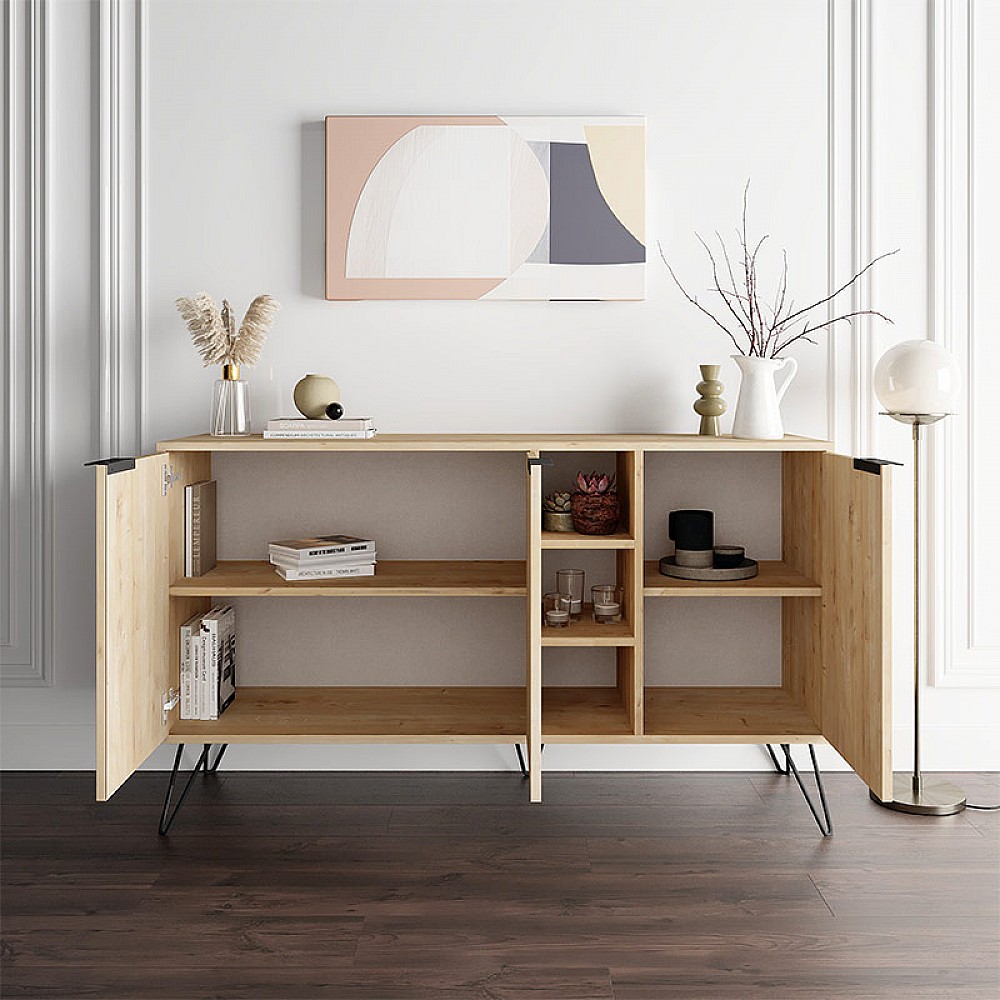 Μπουφές Clara Megapap χρώμα φυσικό οξιάς 142x35,6x83εκ. Μπουφές Clara Megapap χρώμα φυσικό οξιάς 142x35,6x83εκ.