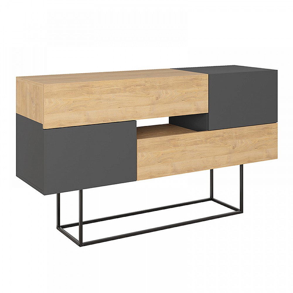 Μπουφές Eros Megapap φυσικό οξιάς - ανθρακί 145x40x82εκ. Μπουφές Eros Megapap φυσικό οξιάς - ανθρακί 145x40x82εκ.