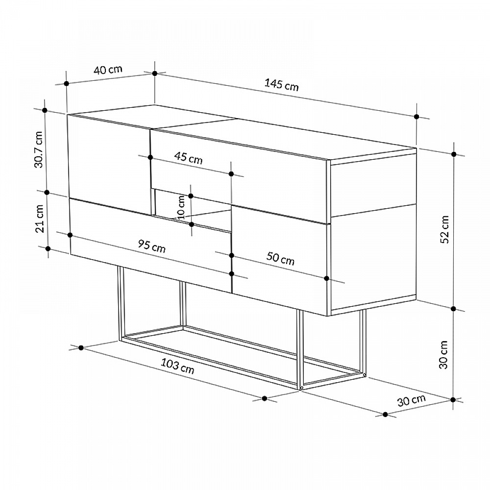 Μπουφές Eros Megapap φυσικό οξιάς - ανθρακί 145x40x82εκ. Μπουφές Eros Megapap φυσικό οξιάς - ανθρακί 145x40x82εκ.