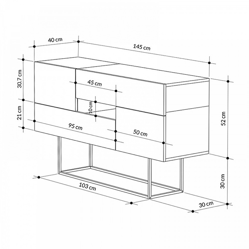 Μπουφές Eros Megapap φυσικό οξιάς - ανθρακί 145x40x82εκ. Μπουφές Eros Megapap φυσικό οξιάς - ανθρακί 145x40x82εκ.